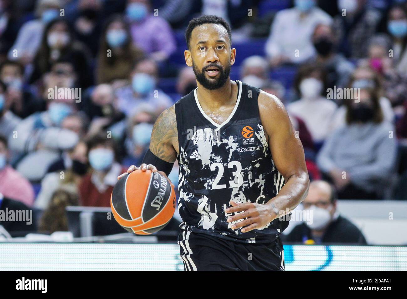 Madrid, Spain. 17th Mar, 2022. David Lighty of Asvel Lyon-Villeurbanne during the Turkish Airlines Euroleague basketball match between Real Madrid and Asvel Lyon-Villeurbanne on march 17, 2022 at Wizink Center in Madrid, Spain Credit: Independent Photo Agency/Alamy Live Newss Stock Photo