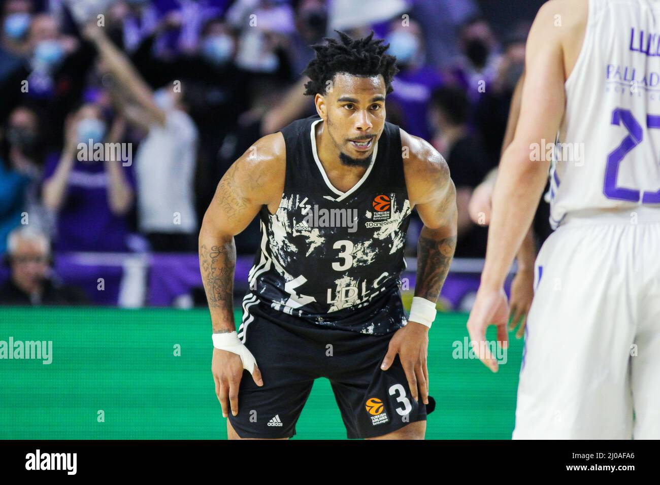 Madrid, Spain. 17th Mar, 2022. Chris Jones of Asvel Lyon-Villeurbanne during the Turkish Airlines Euroleague basketball match between Real Madrid and Asvel Lyon-Villeurbanne on march 17, 2022 at Wizink Center in Madrid, Spain Credit: Independent Photo Agency/Alamy Live Newss Stock Photo