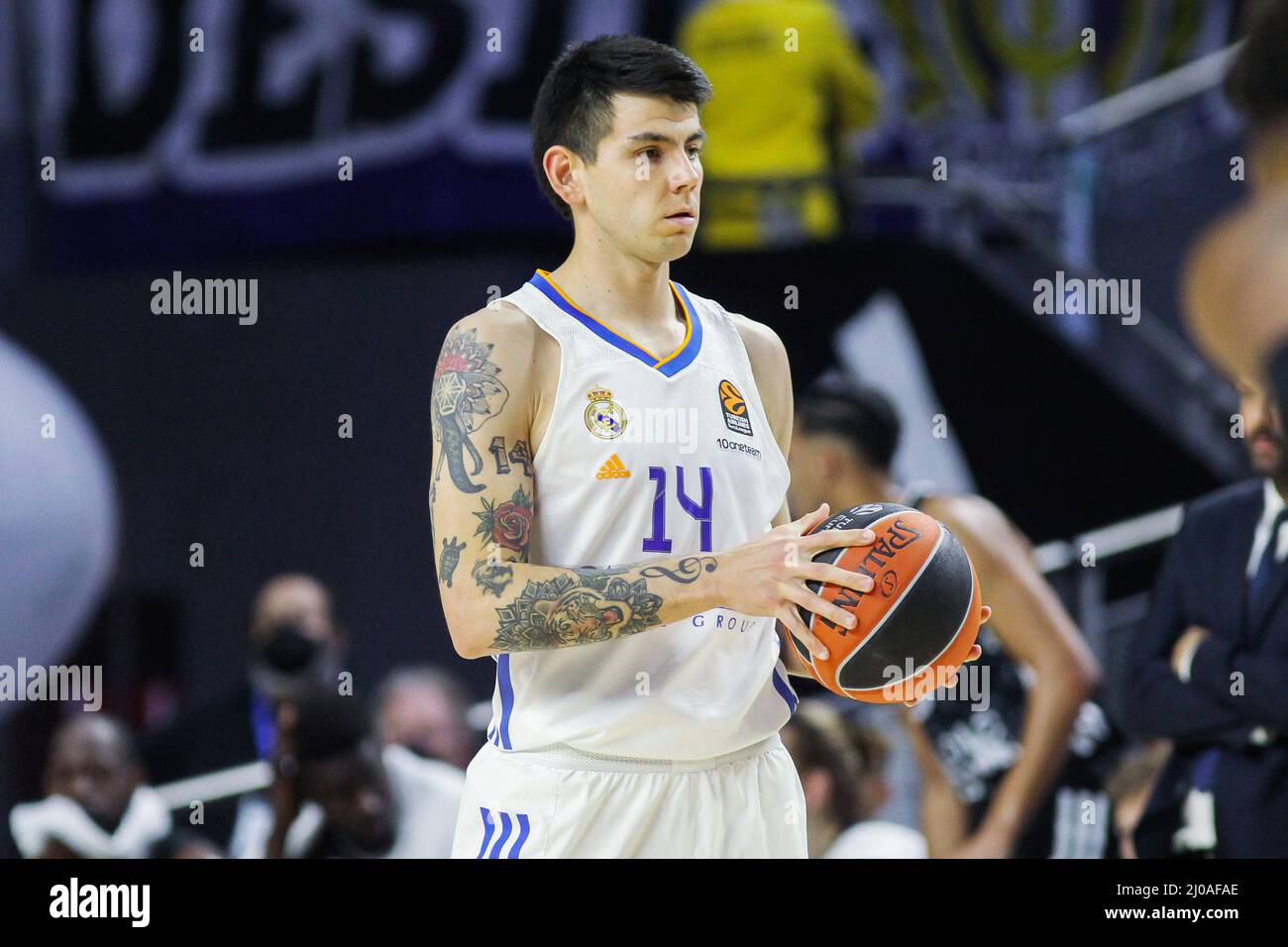 Madrid, Spain. 17th Mar, 2022. Gabriel Deck of Real Madrid during the Turkish Airlines Euroleague basketball match between Real Madrid and Asvel Lyon-Villeurbanne on march 17, 2022 at Wizink Center in Madrid, Spain Credit: Independent Photo Agency/Alamy Live Newss Stock Photo