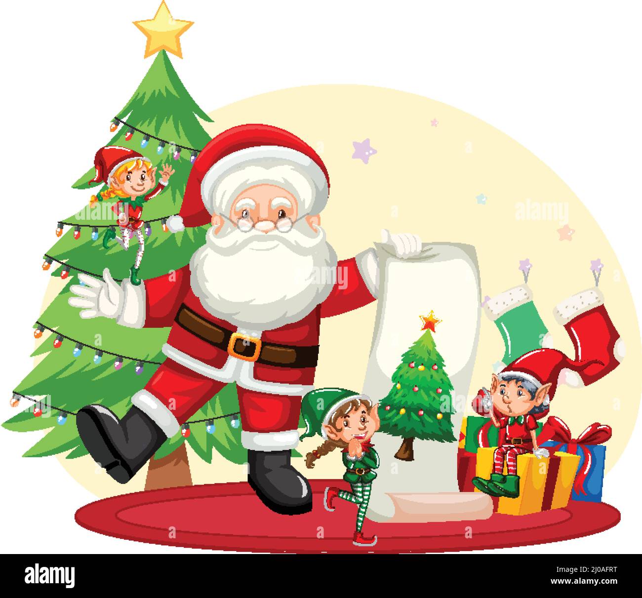 In character santa elves Stock Vector Images - Alamy