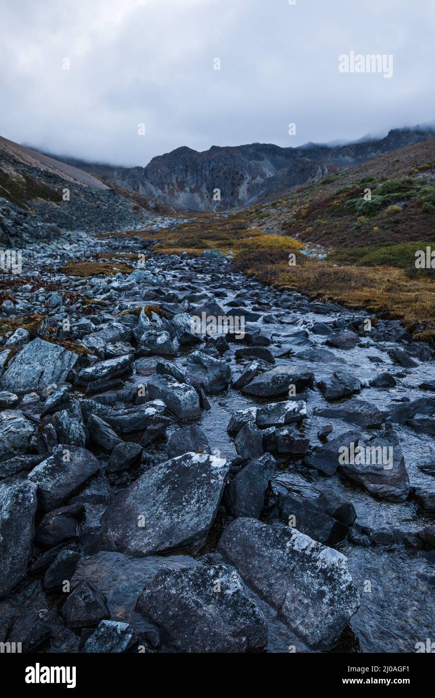Mountain Rocks Strream Mountains hill rocks valley hi-res stock photography and images - Alamy