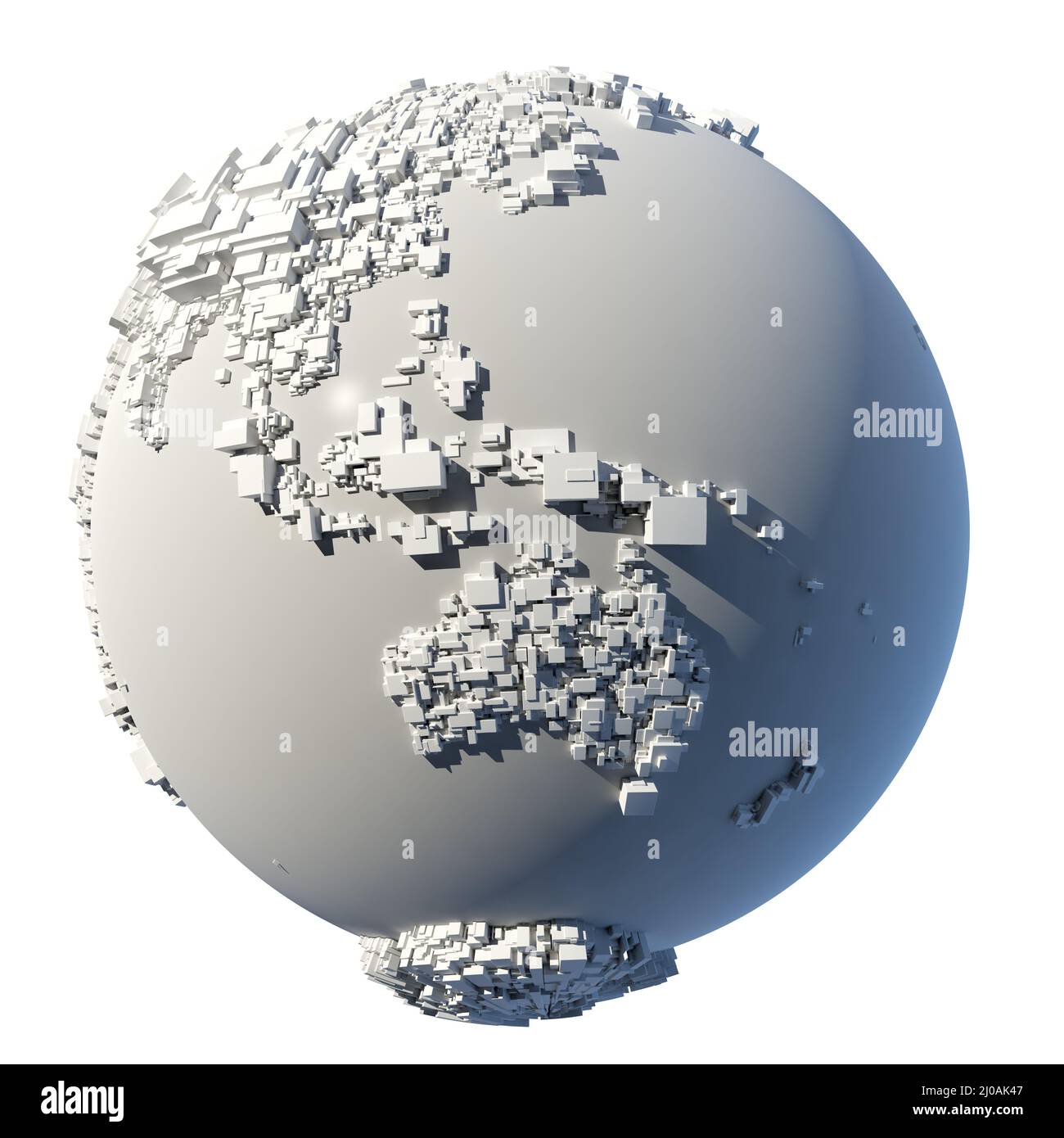 Cubic structure of the planet Earth Stock Photo