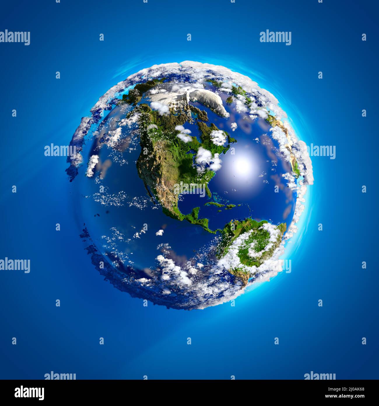 Real Earth with the atmosphere Stock Photo