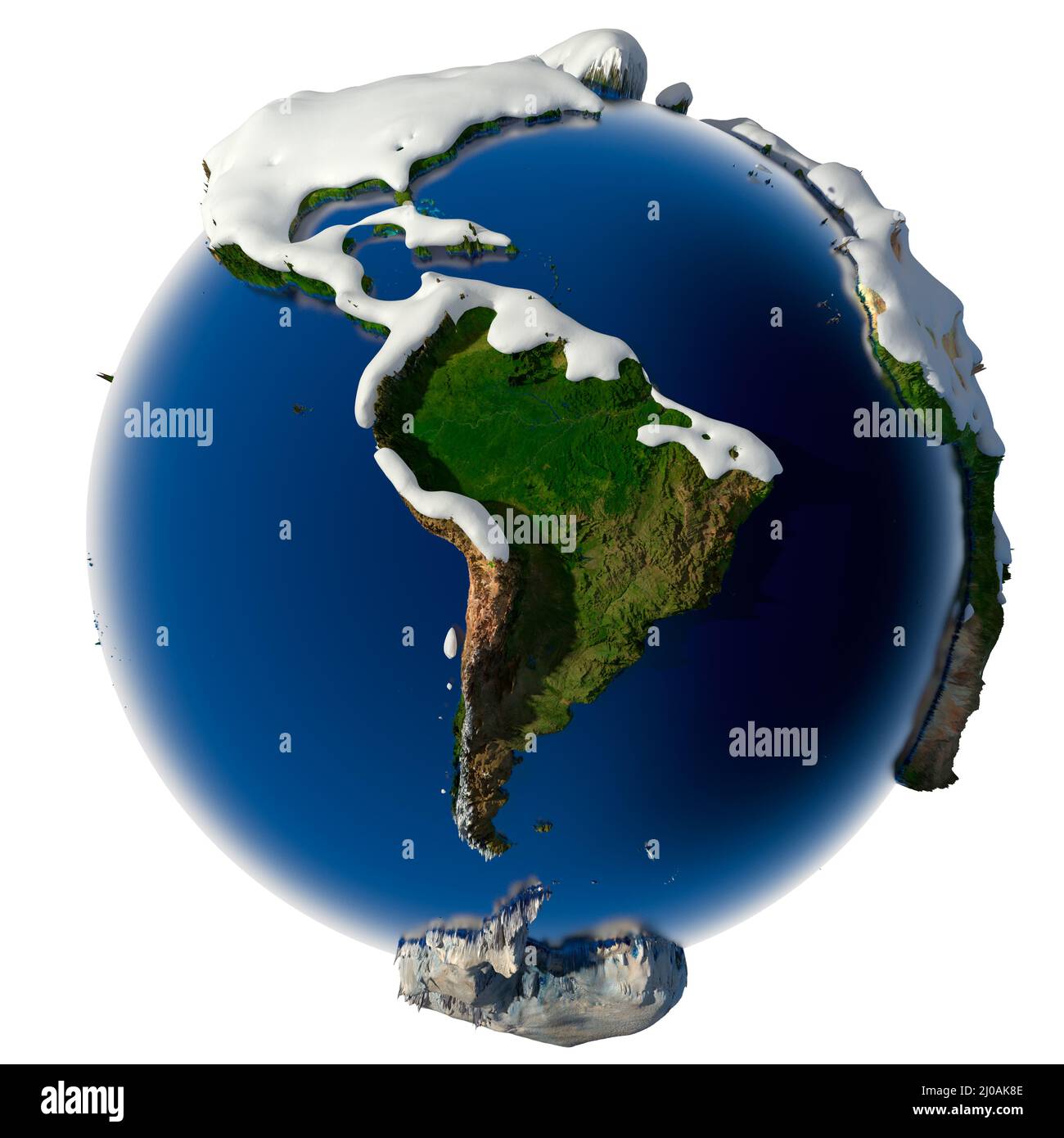 Planet Earth is covered by snow drifts Stock Photo