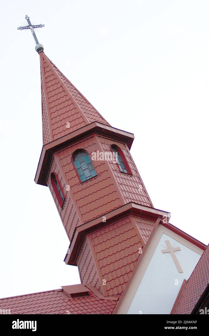 Roof with a cross Stock Photo - Alamy