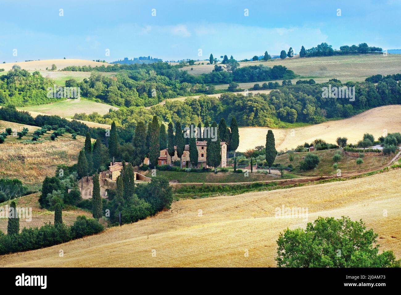 Rural countryside landscape in Tuscany region of Italy Stock Photo