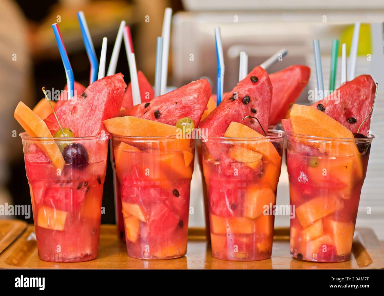 Refreshing  fruit dessert Stock Photo