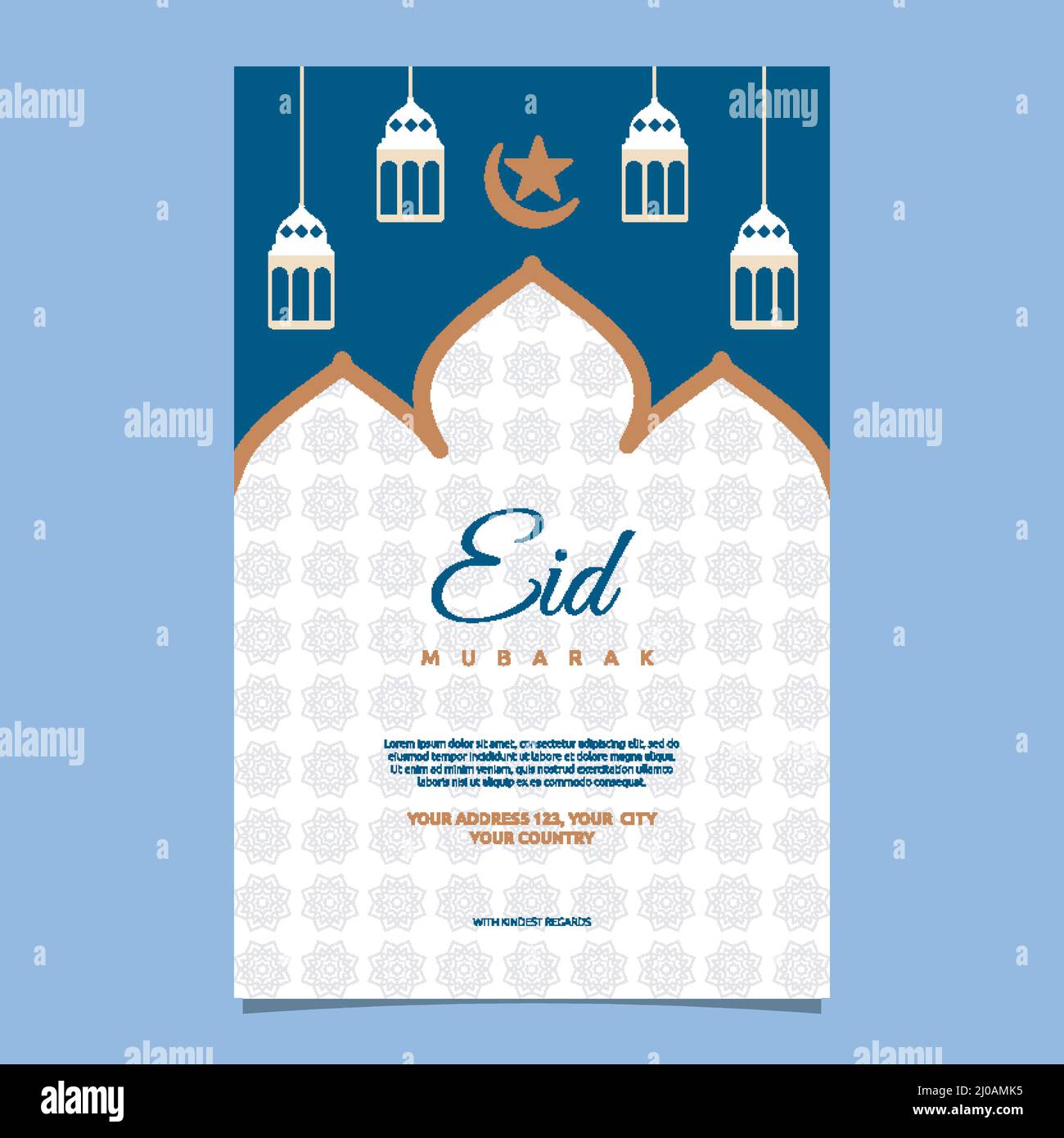 Islamic Event Eid Mubarak Card Frame Background Simple Flat Design Stock  Vector Image & Art - Alamy