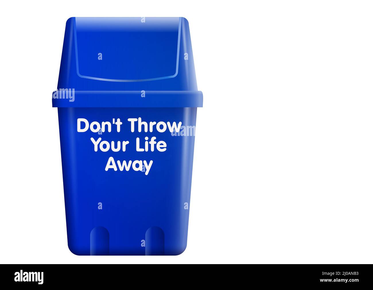 Don't throw your life away. Motivational quote on white background