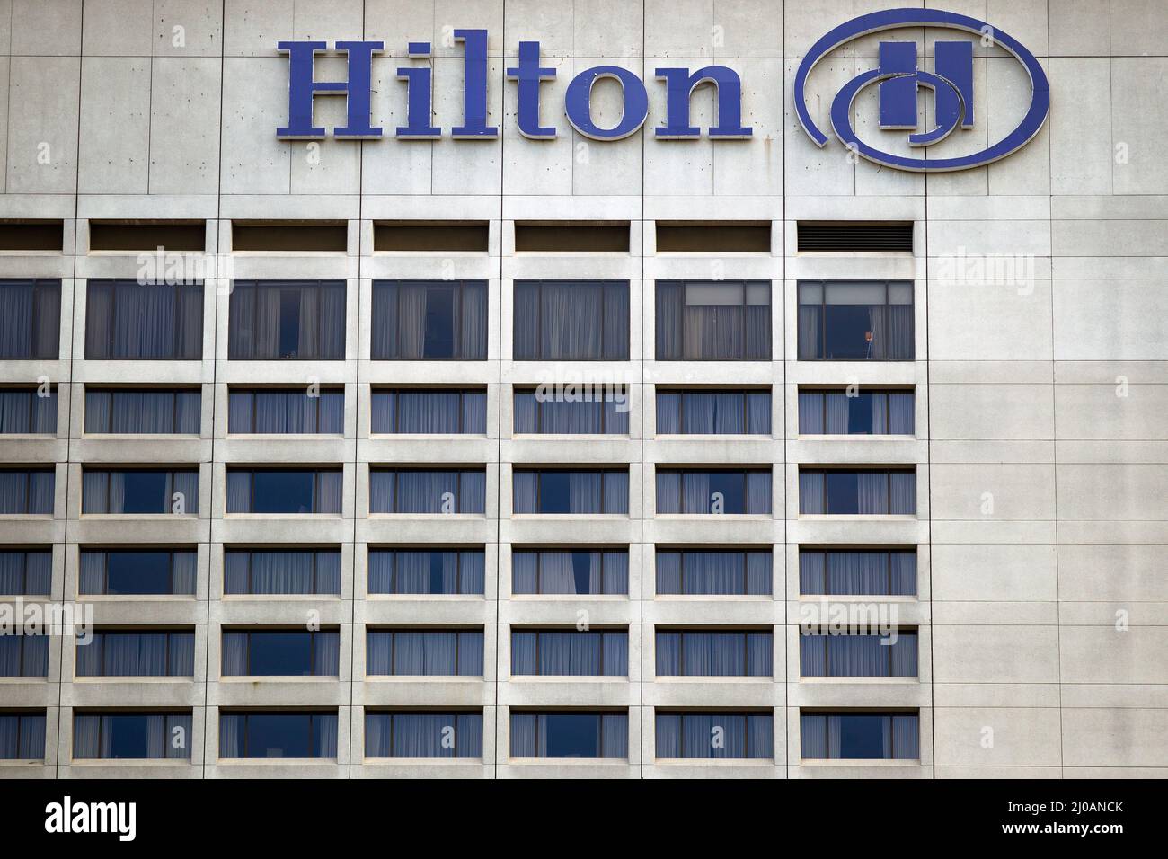 Hilton toronto hotel sign on building exterior Stock Photo - Alamy