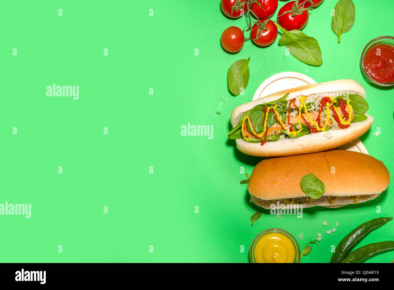 Homemade vegan hotdogs. Hot dog with plant-based, laboratory grown