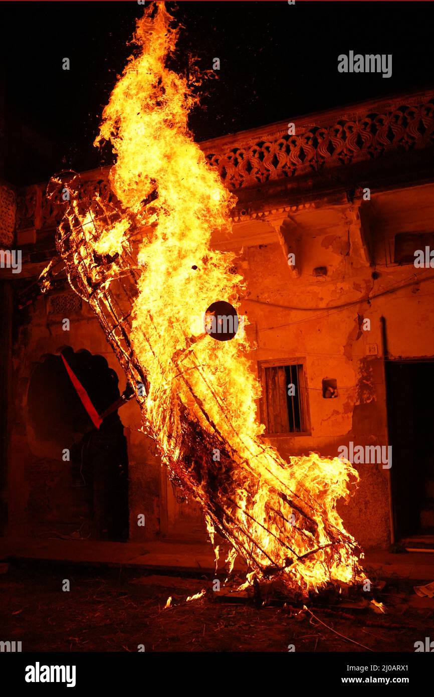 A View of Burning Effigy of Demon king Ravana during the Hindu festival ...