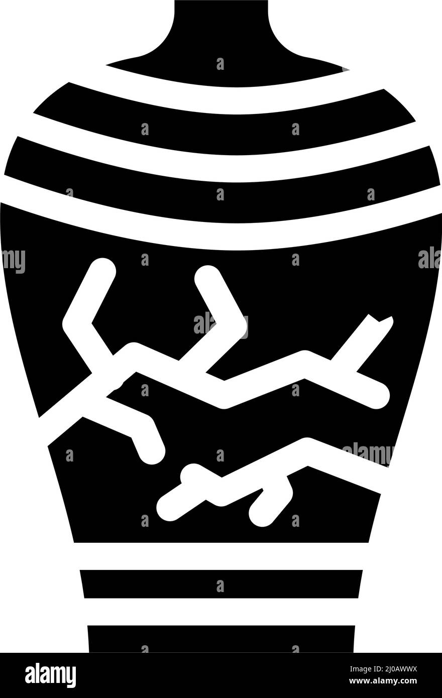 vase chinese glyph icon vector illustration Stock Vector