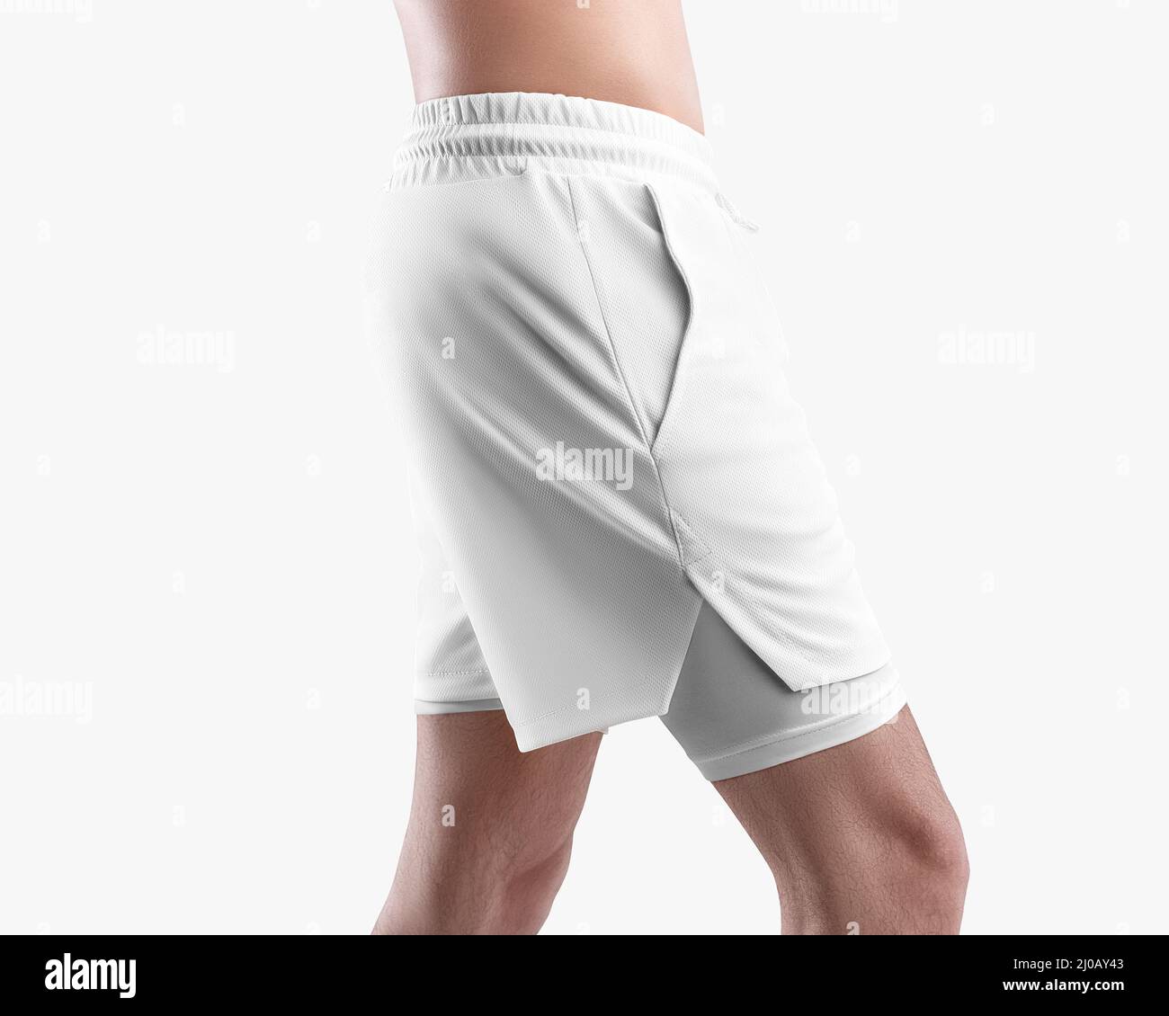 Mockup White Loose Shorts Underpants Compression Stock