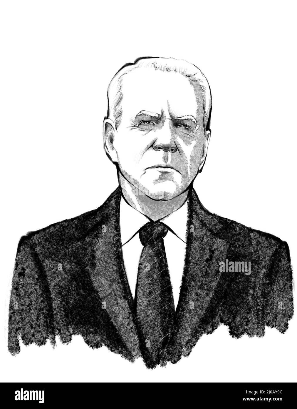 President of the USA Joe Biden portrait illustration. American president illustration. Stock Photo