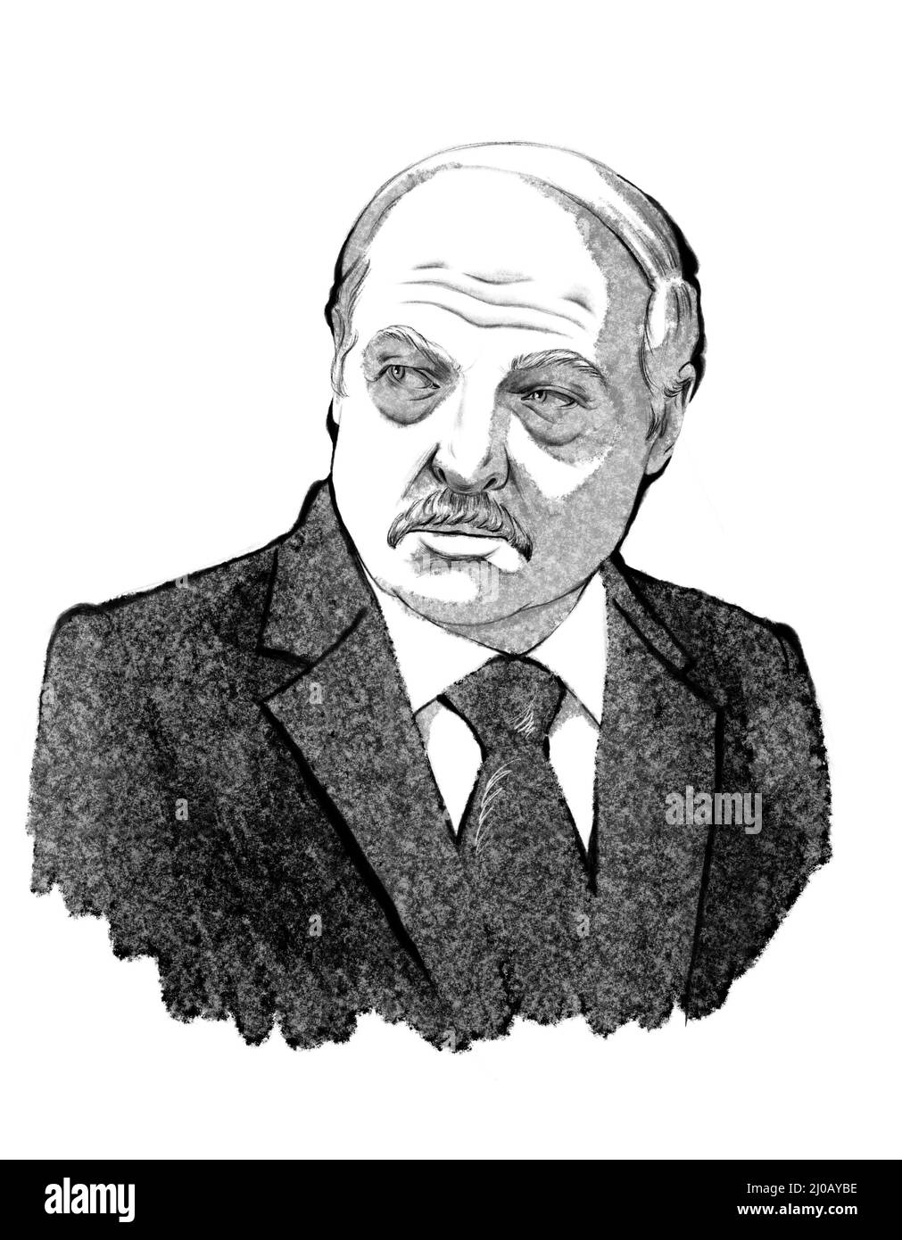 President of Belarus Alexander Lukashenko portrait illustration. Stock Photo