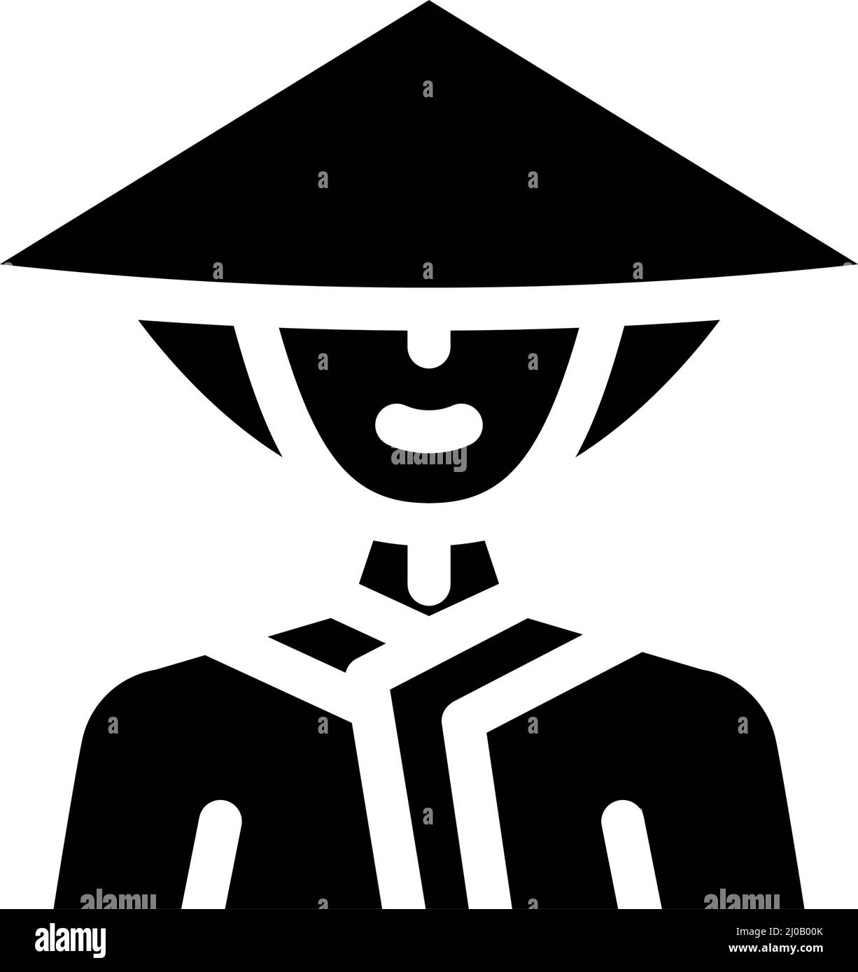 dawley chinese conical hat glyph icon vector illustration Stock Vector