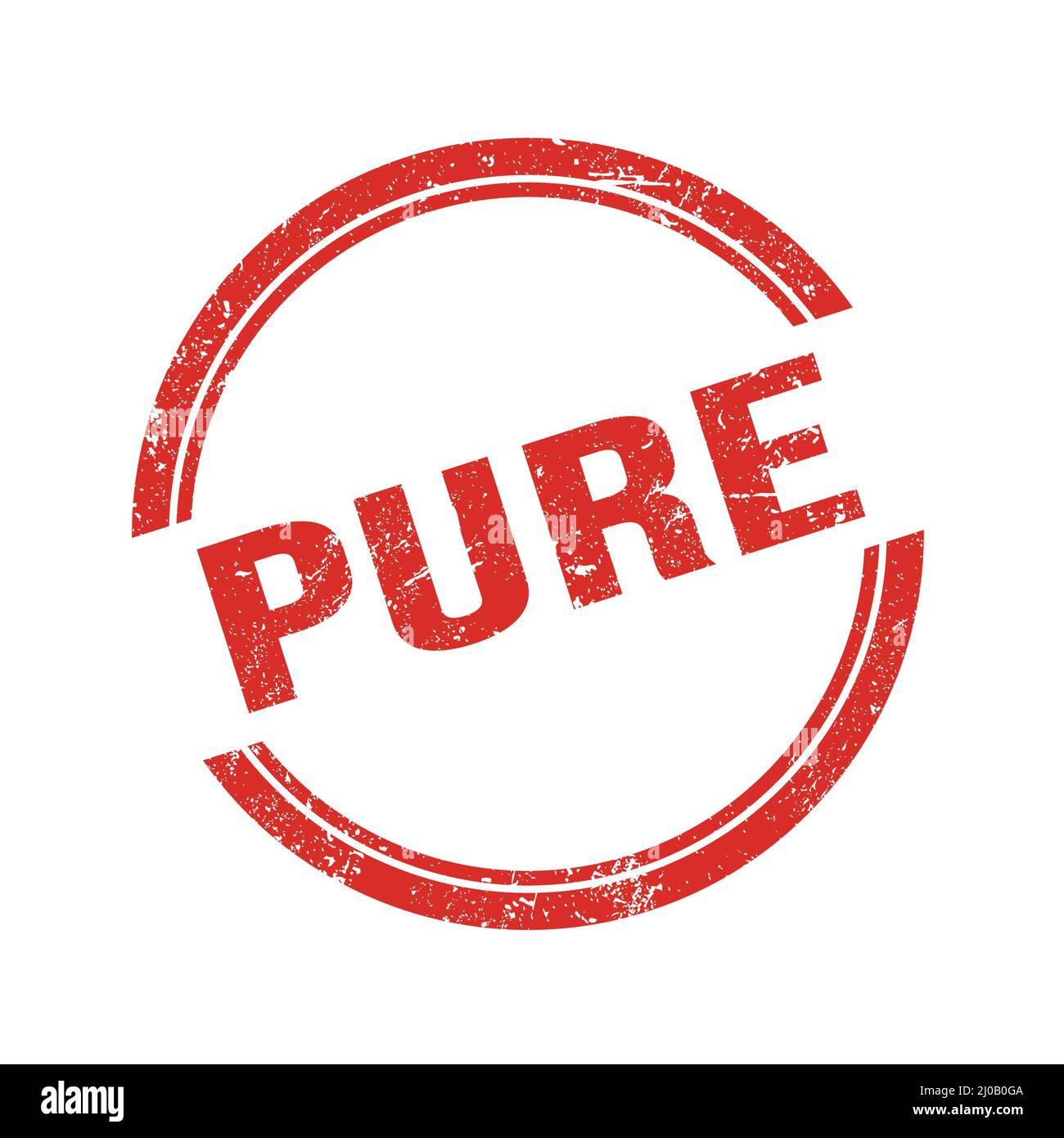 PURE text written on red grungy vintage round stamp Stock Photo - Alamy