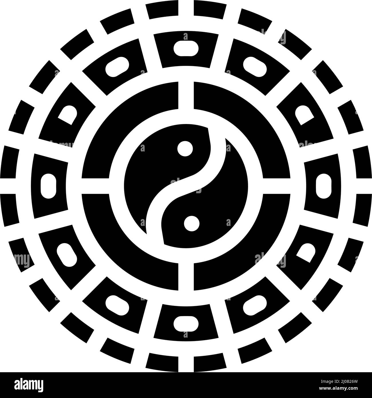 calendar chinese glyph icon vector illustration Stock Vector