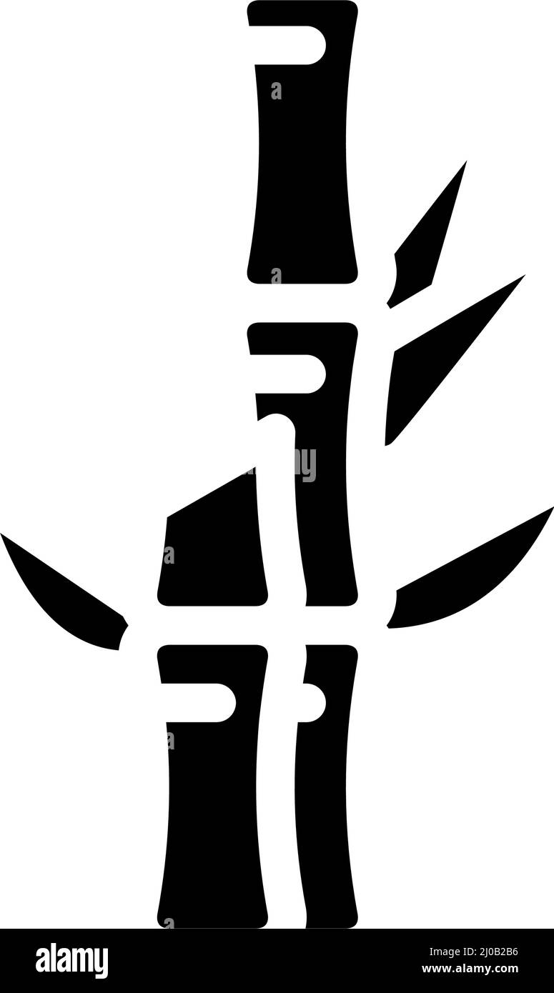 bamboo plant glyph icon vector illustration Stock Vector