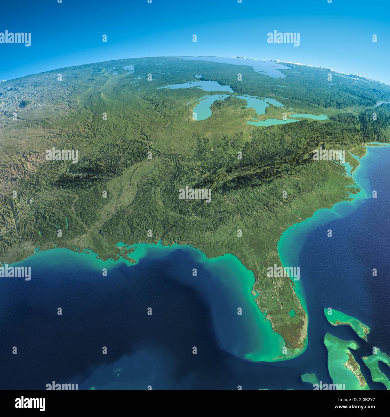 Detailed Earth. Gulf of Mexico and Florida Stock Photo Alamy