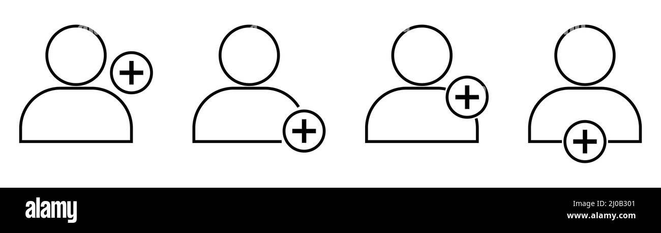 Add user male line icons Stock Vector