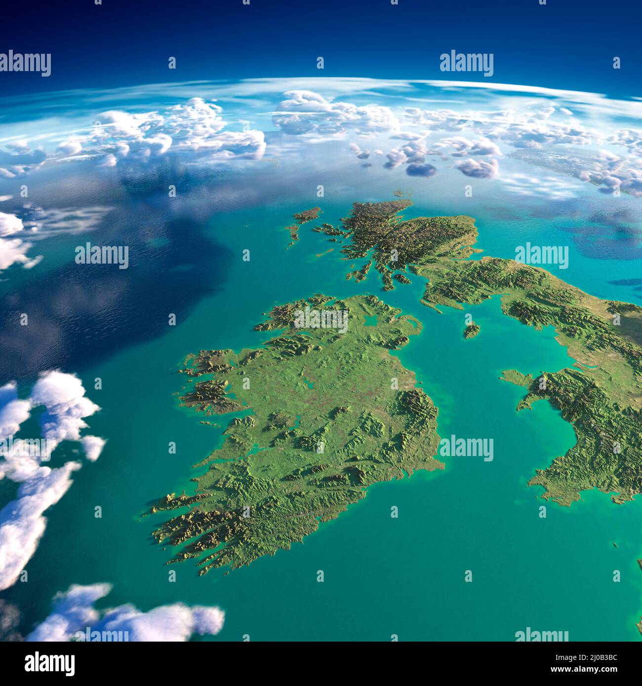 Fragments of the planet Earth. Ireland and UK Stock Photo