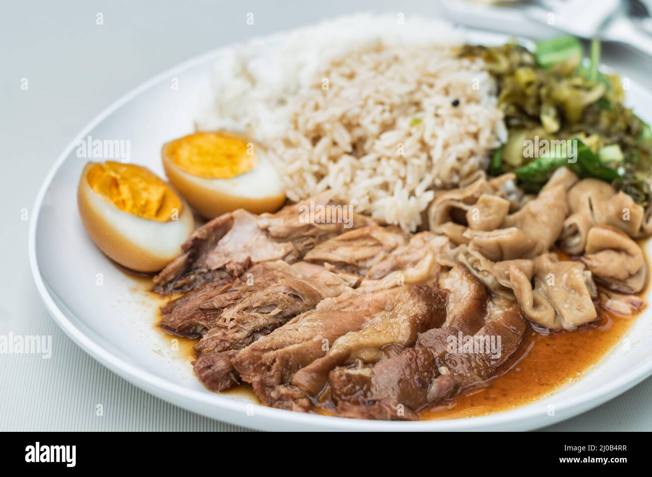 Thailand pork knuckle rice Stock Photo Alamy