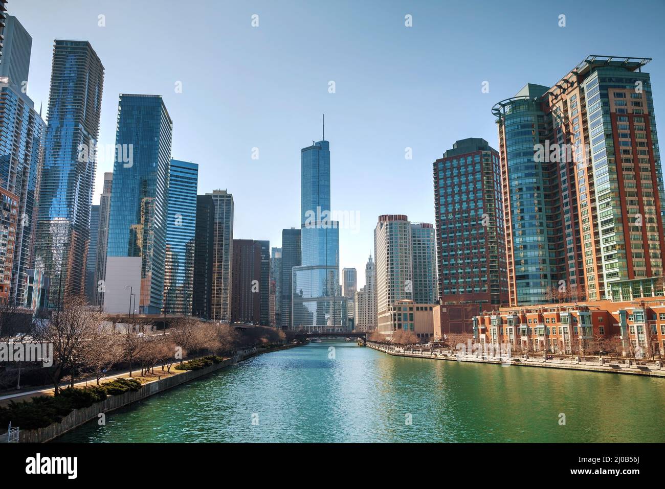 Trump International Hotel and Tower in Chicago, IL in morning Stock Photo