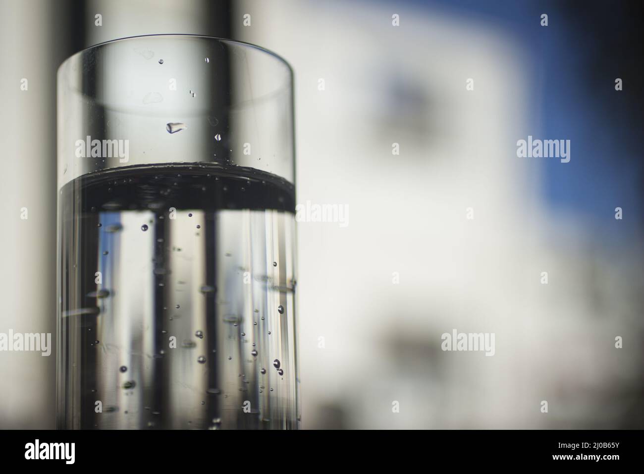 Glass of sparkling water soft drink Stock Photo Alamy