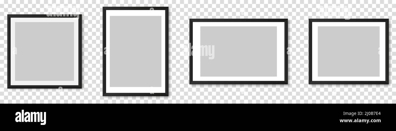 Realistic picture frame mockup set Stock Vector