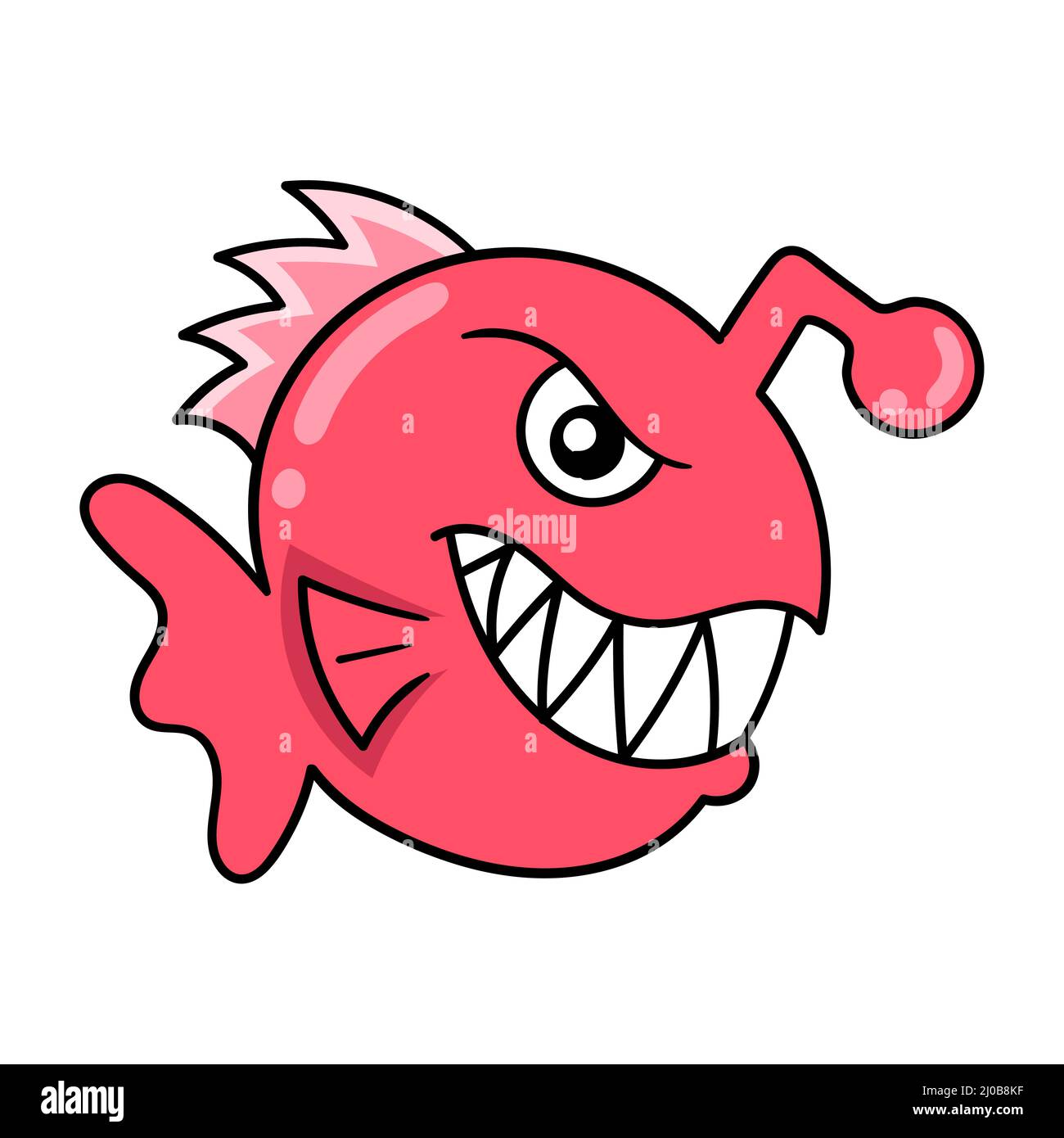 aggressive looking piranha with sharp teeth Stock Vector