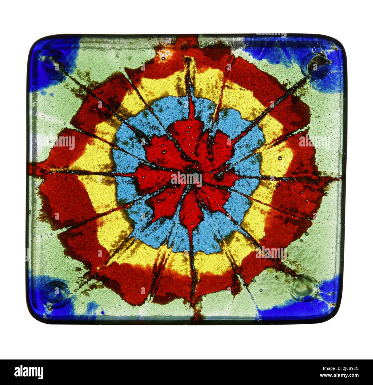 Painted glass tile Stock Photo