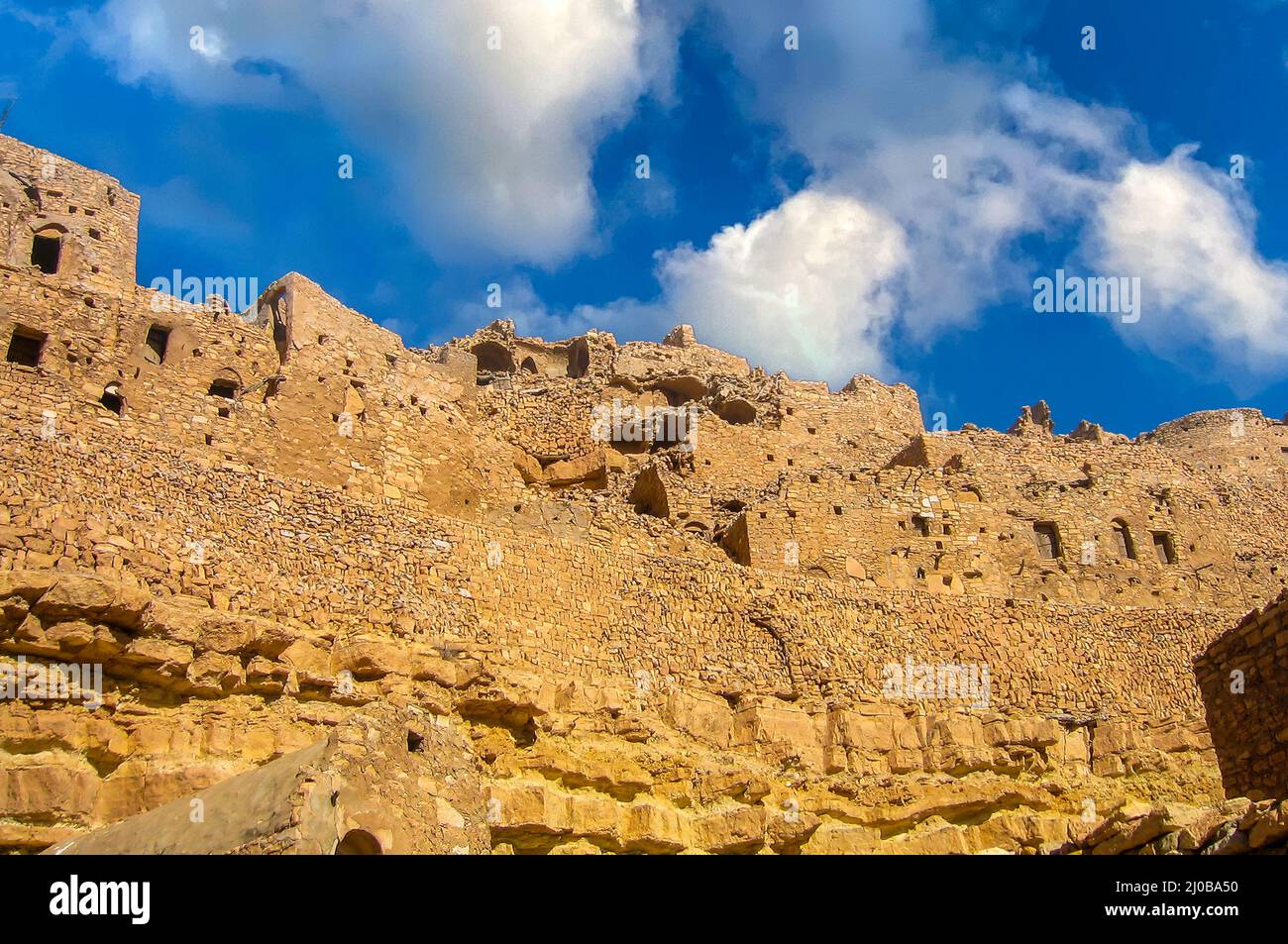 Ruined village of the Berber tribe in the Tunisia Stock Photo