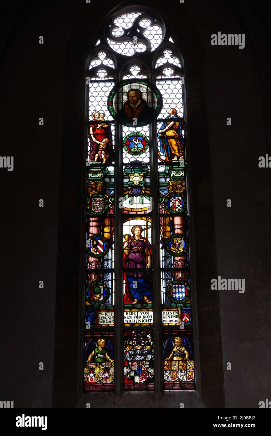 St. Jacob's Church stained glass window Stock Photo Alamy