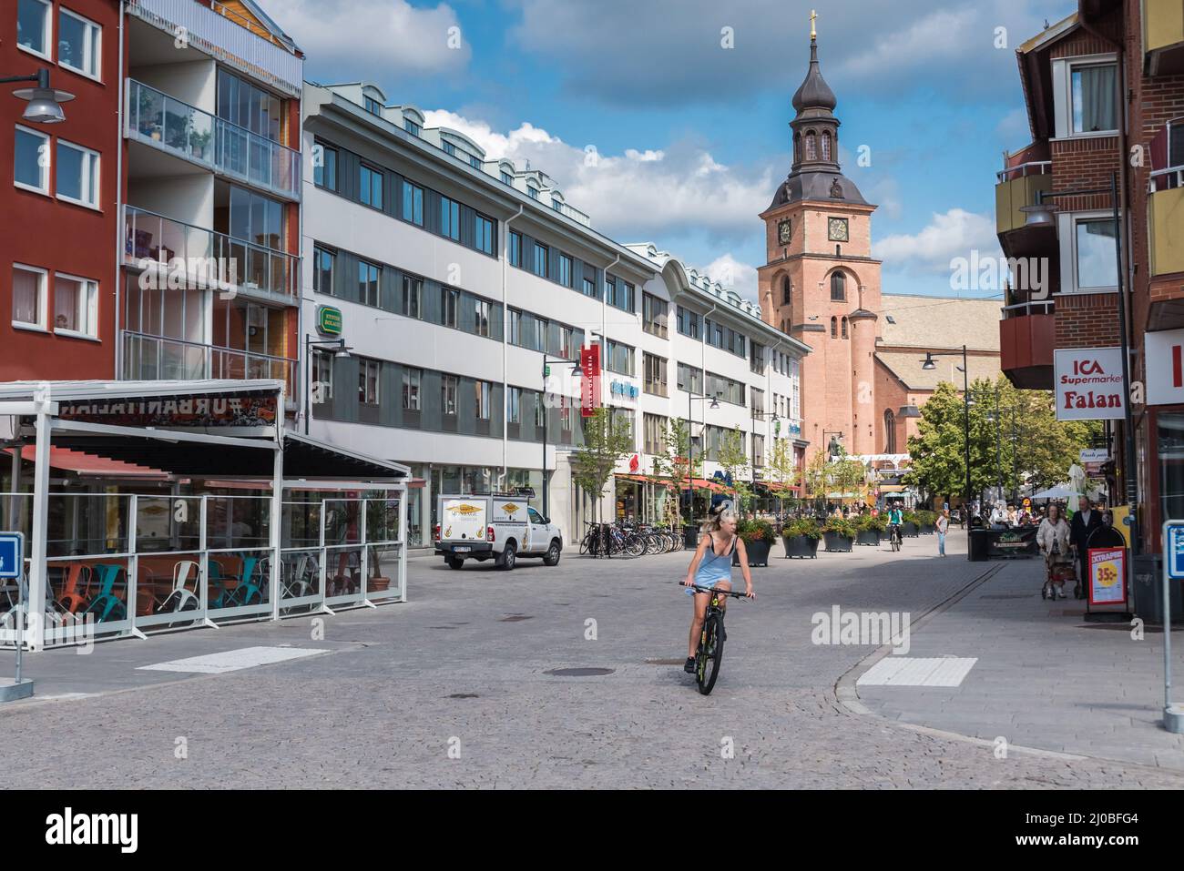 Falun, Dalarna Sweden 08 05 2019 View over modern apartments and