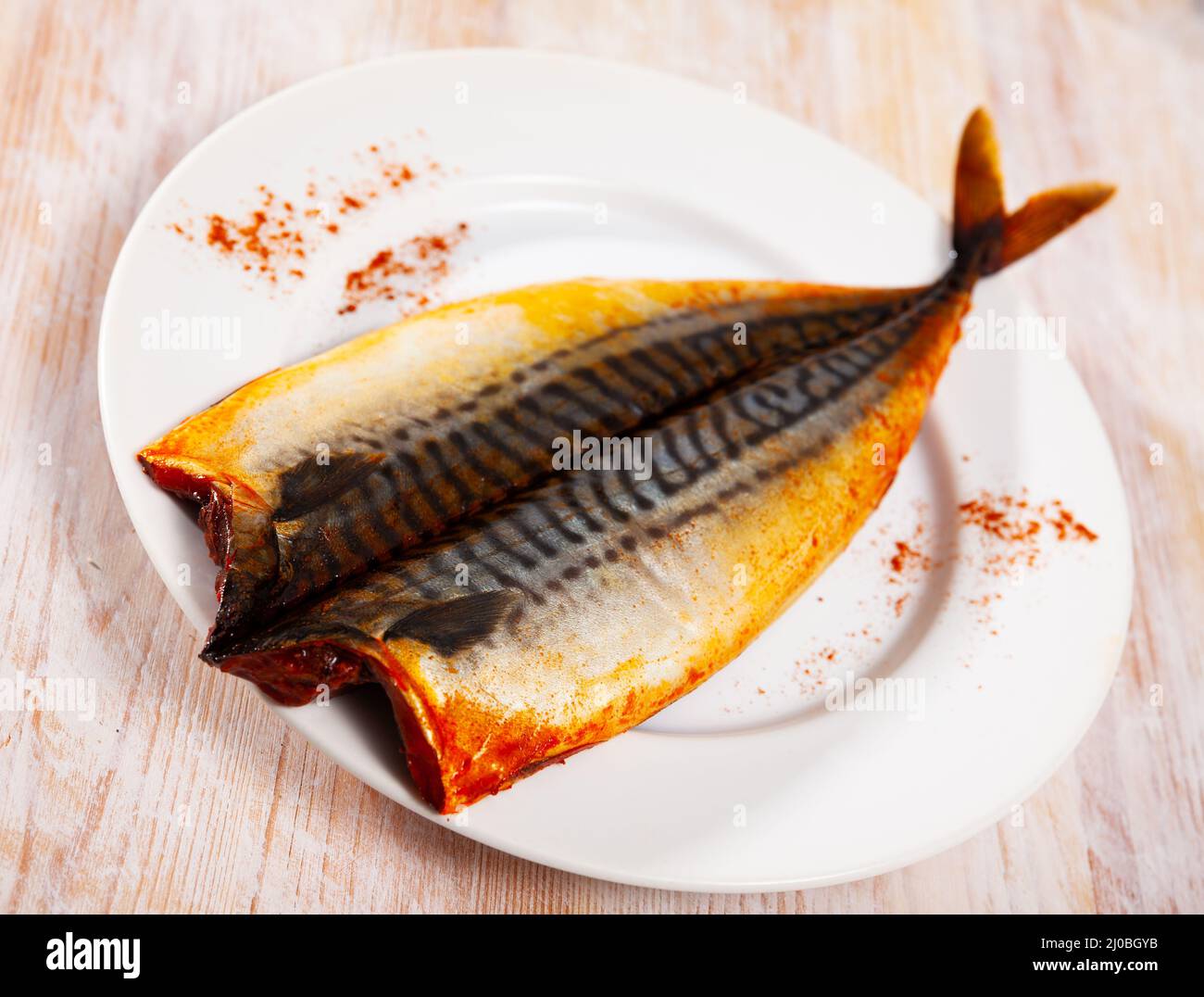 Marinated mackerel with smoked paprika Stock Photo Alamy