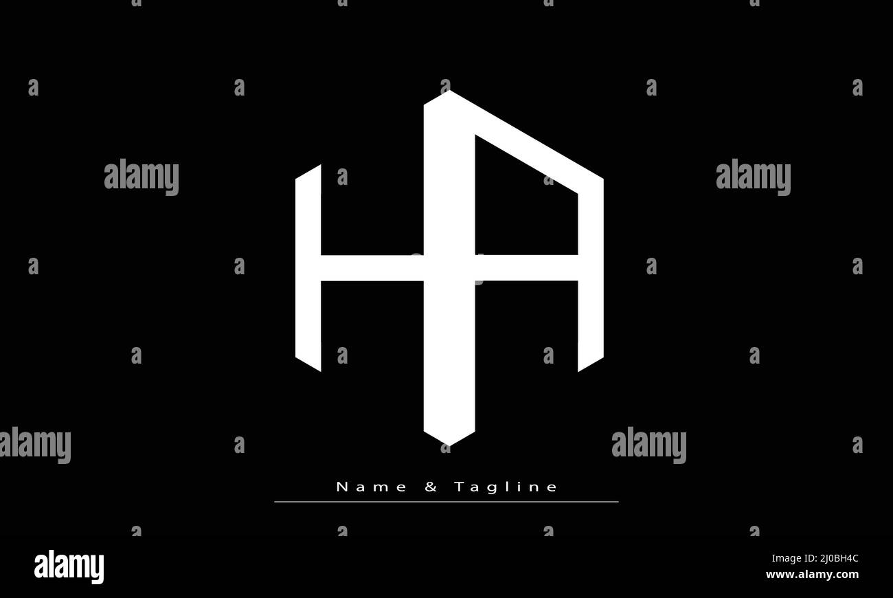 Alphabet letters Initials Monogram logo HA , AH Stock Vector