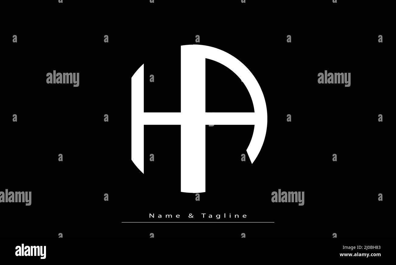 Alphabet letters Initials Monogram logo HA , AH Stock Vector