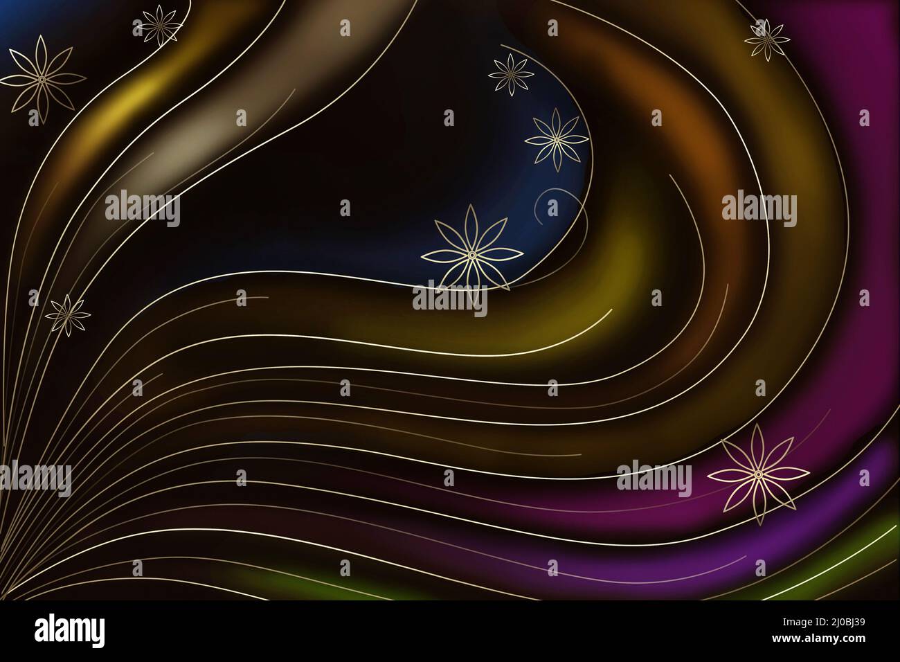 Abstract dark background with color wavy lines or colors Stock Photo ...