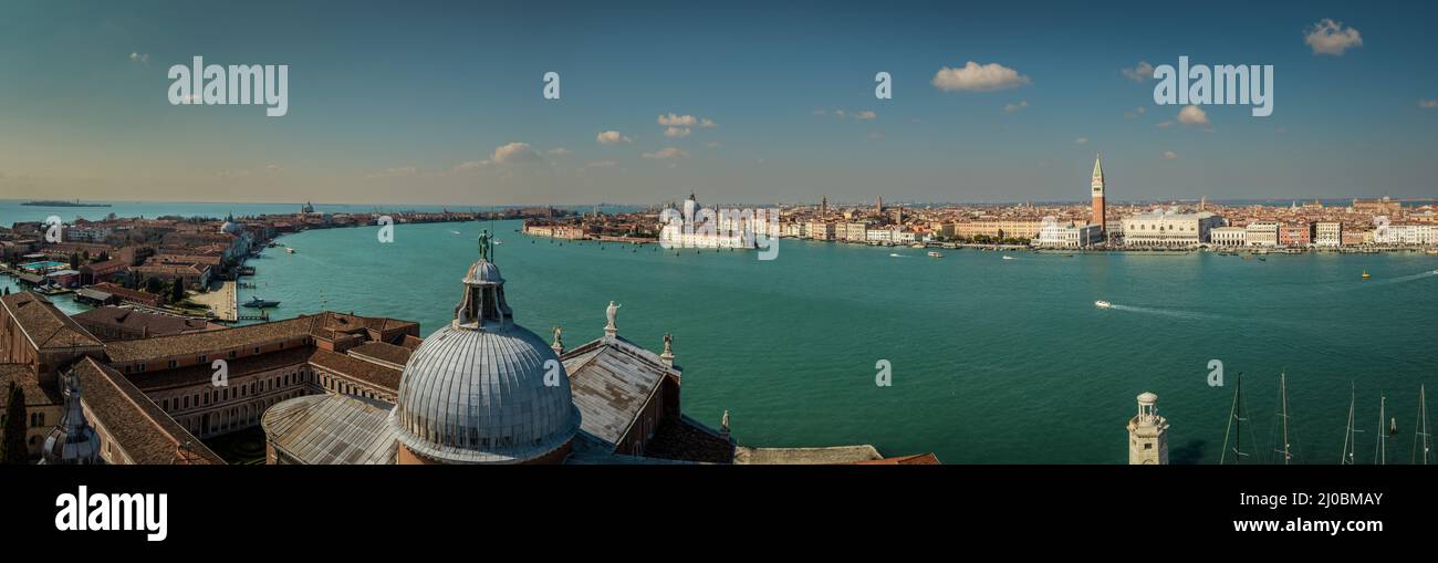 View from at San Giorgio Maggiore Campanile, Venice, Italy Stock Photo