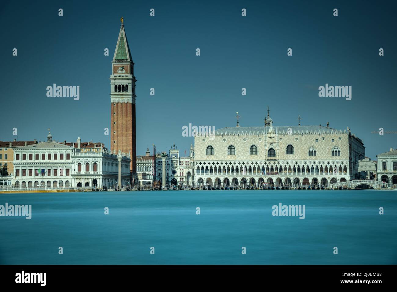 View of St Mark's Campanile from San Giorgio Maggiore, Venice Stock Photo