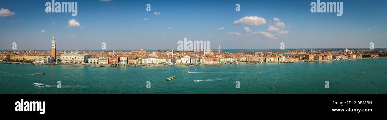 Panorama of View of Vencie rom San Giorgio Maggiore Stock Photo