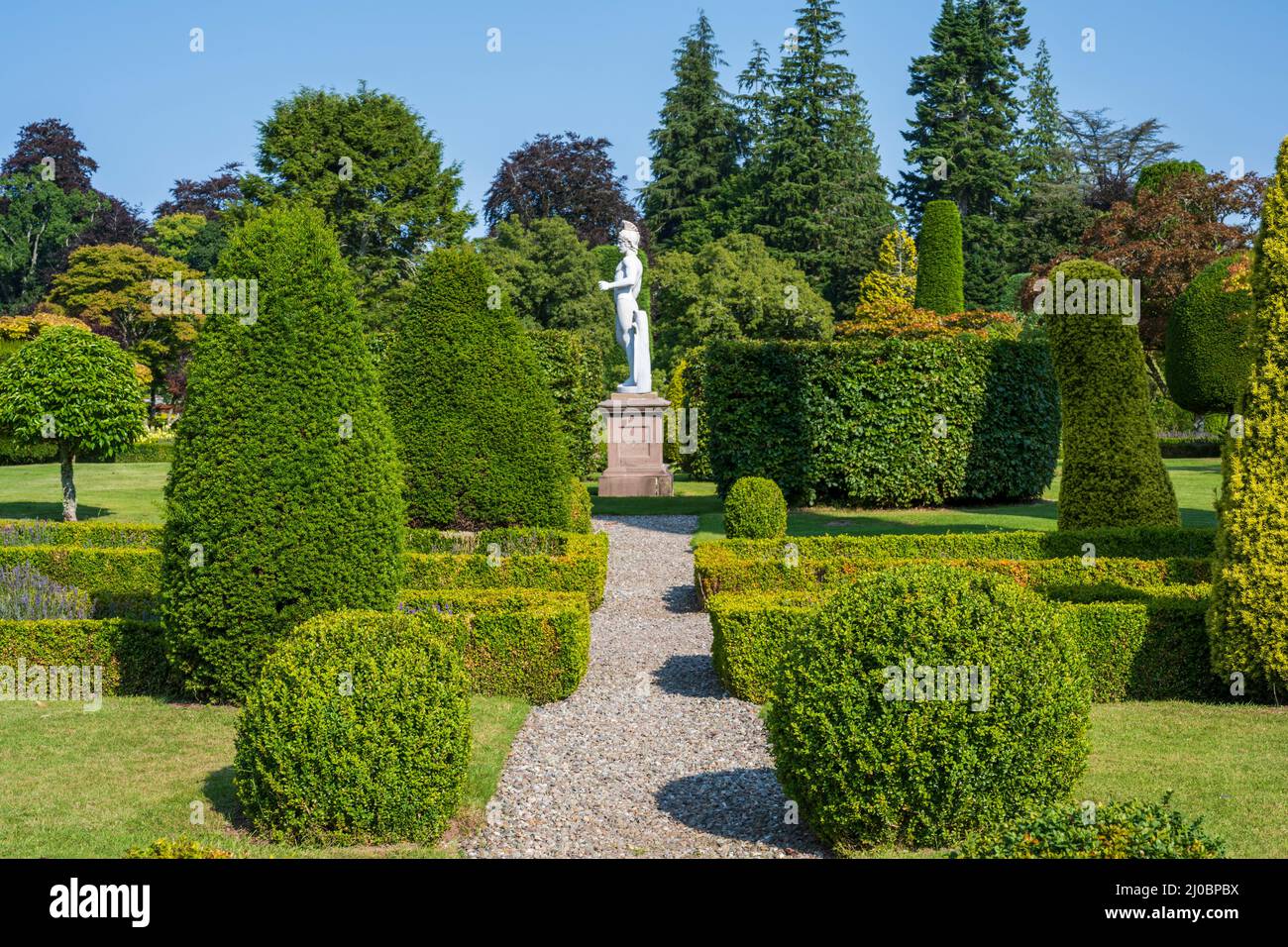 Statue in Drummond Castle Gardens near Crieff in Perthshire, Scotland