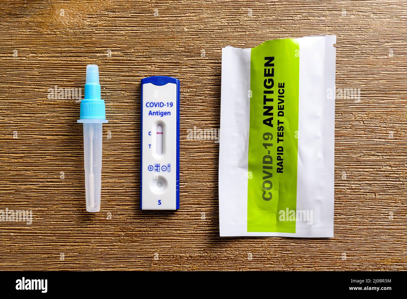 COVID-19 rapid antigen test provided by the Australian government and showing negative result Stock Photo