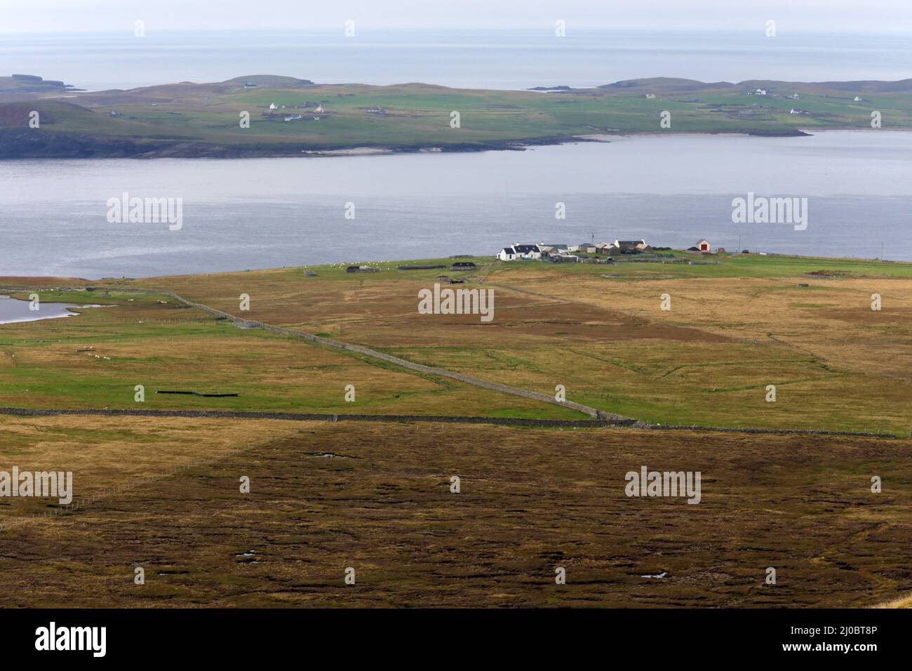 Rural environment at the coast of Mainland, Shetland Islands, Scotland Stock Photo