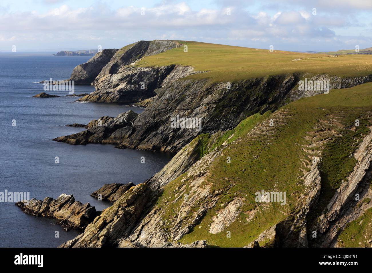 Cliff coast of Southern Mainland, Shetland islands, Scotland Stock Photo