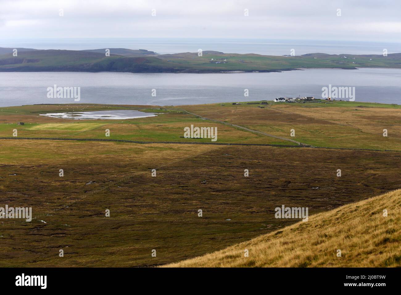 Coast and rural environment on Mainland, Shetland Islands, Scotland Stock Photo