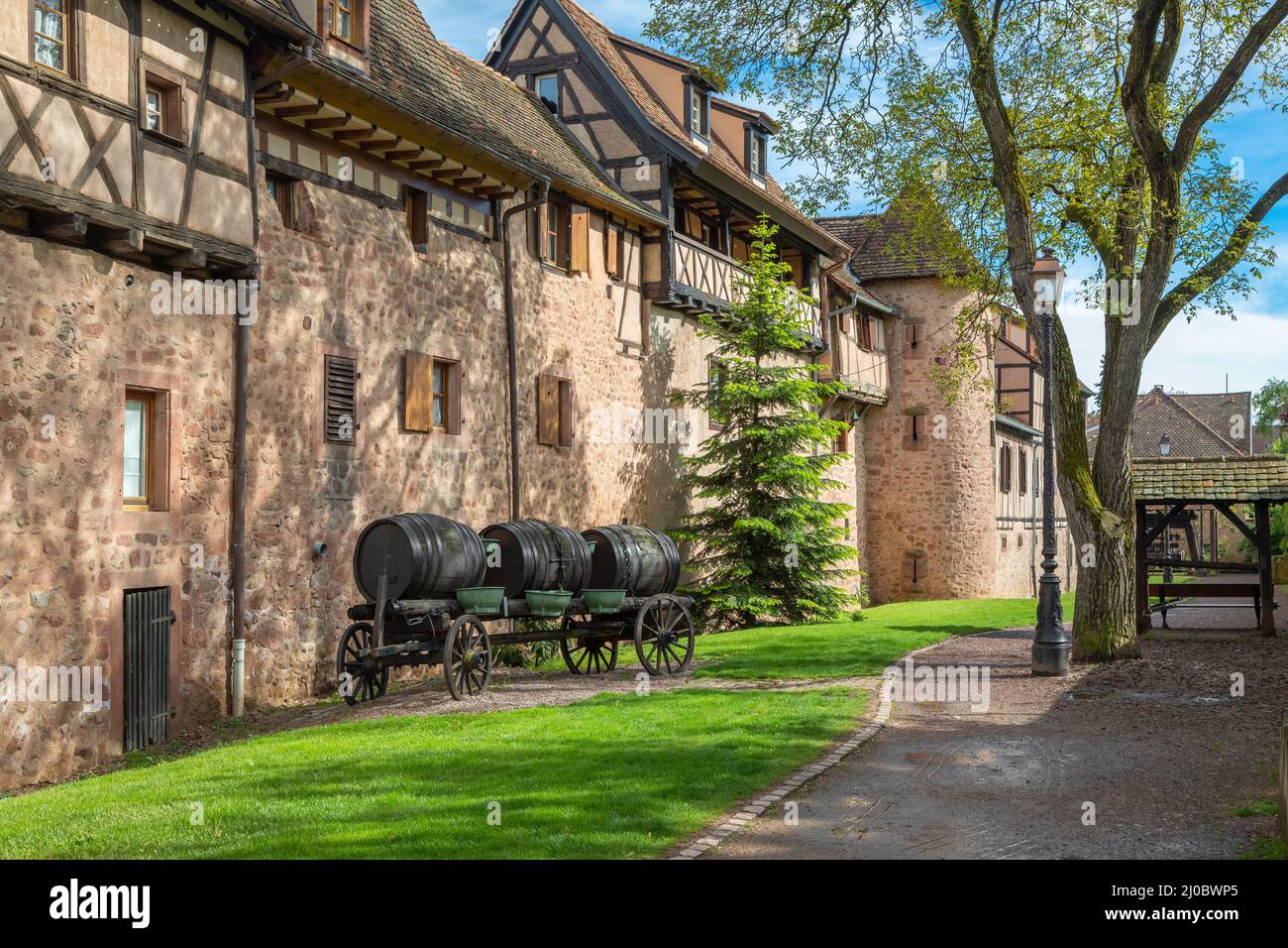 Medieval wall of Riquewihr village, Alsace, France Stock Photo