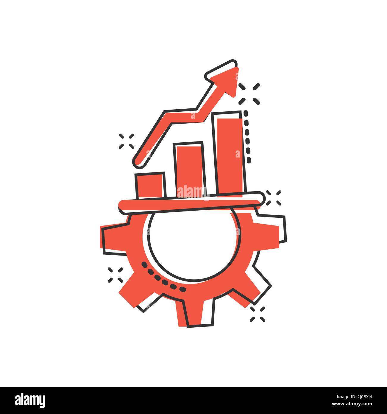 Productivity icon in comic style. Process strategy cartoon vector ...